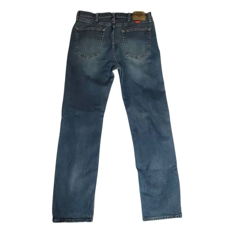 Wrangler Regular Fit Flex Jeans Men’s 34x32 Blue Medium Wash Straight Leg Denim